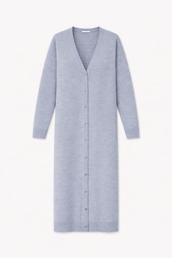 PINXIT Strickjacke MIT SEIDE light gray melange