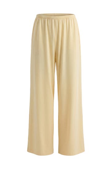 PINXIT Stoffhose light yellow Wide/ Loose Fit