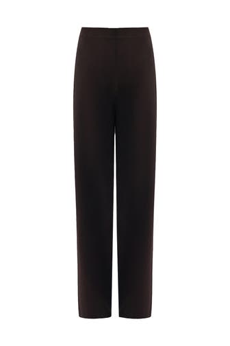 PINXIT Stoffhose dark brown Wide/ Loose Fit