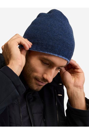 IL LANIFICIO Mütze denim-blaumeliert