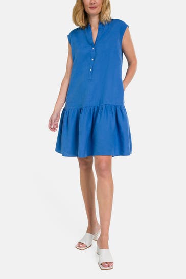 MARC O'POLO Leinen-Kleid azurblau