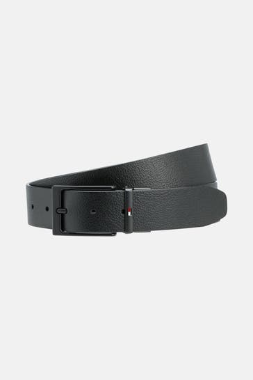 TOMMY HILFIGER Ledergürtel 'Layton' schwarz