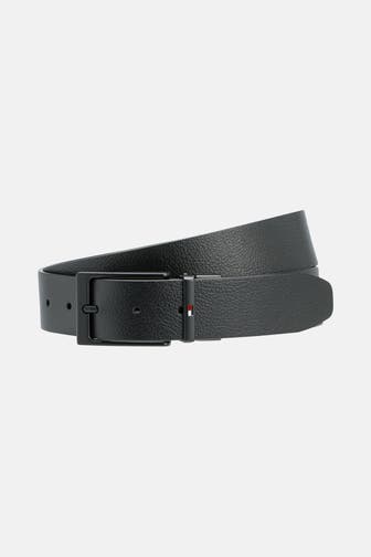 TOMMY HILFIGER Ledergürtel 'Layton' schwarz