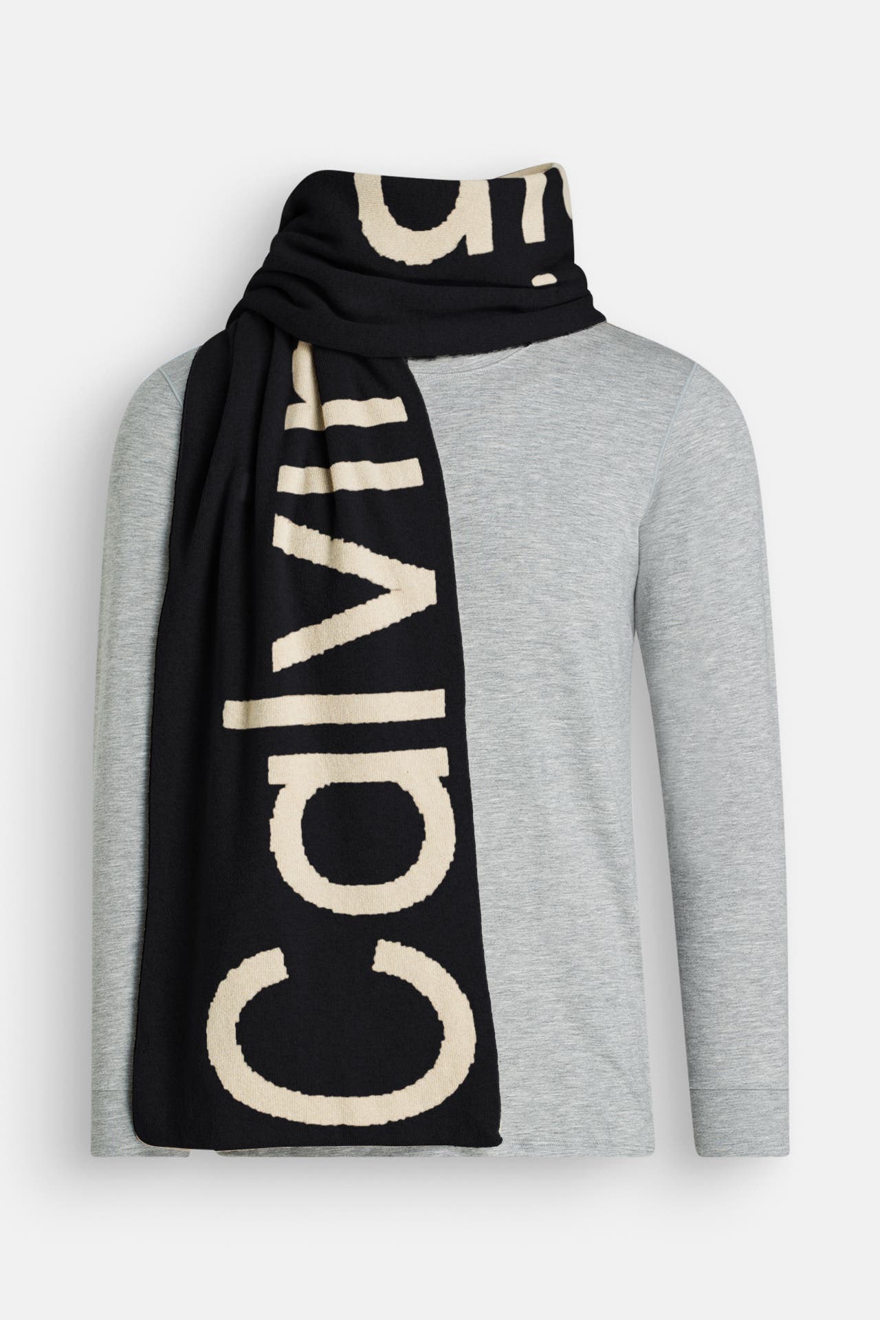 CALVIN KLEIN Wollmix-Schal gemustert, Bild 1