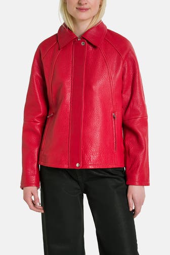 SAMSØE & SAMSØE Lederjacke rot