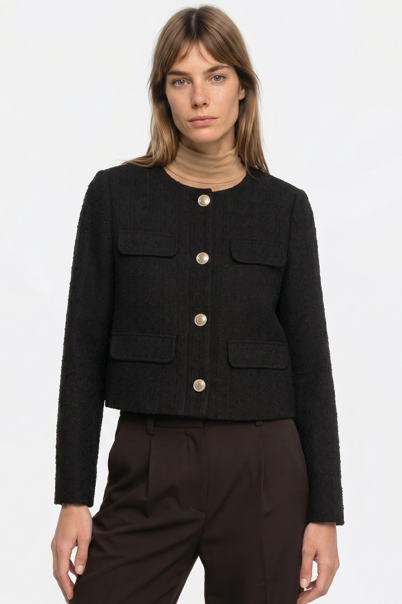 COMMA, Bouclé-Blazer schwarz, Bild 1
