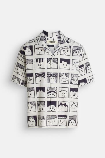 WOODBIRD Kurzarmhemd gemustert Loose Fit