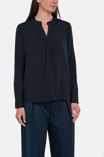 HERZENSANGELEGENHEIT Seidenmix-Bluse navy