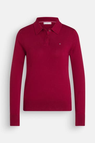 TOMMY HILFIGER Strickpullover dunkelrot