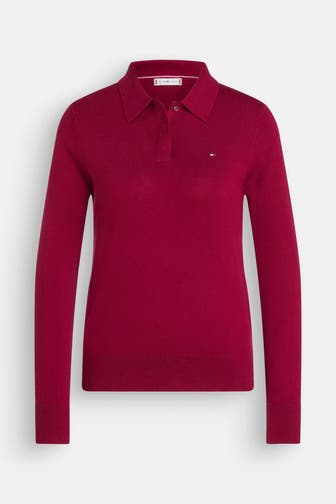 TOMMY HILFIGER Strickpullover dunkelrot