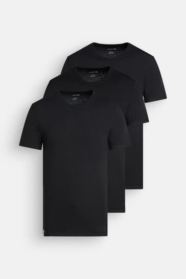LACOSTE 3er-Pack T-Shirts schwarz