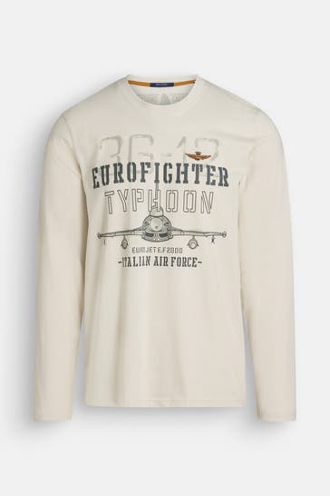 AERONAUTICA MILITARE Greige long-sleeved top