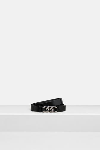 KARL LAGERFELD Ledergürtel 'Style' schwarz