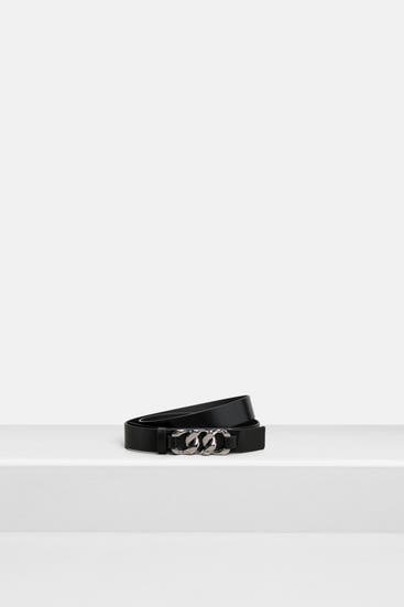 KARL LAGERFELD - Ledergürtel 'Style' schwarz