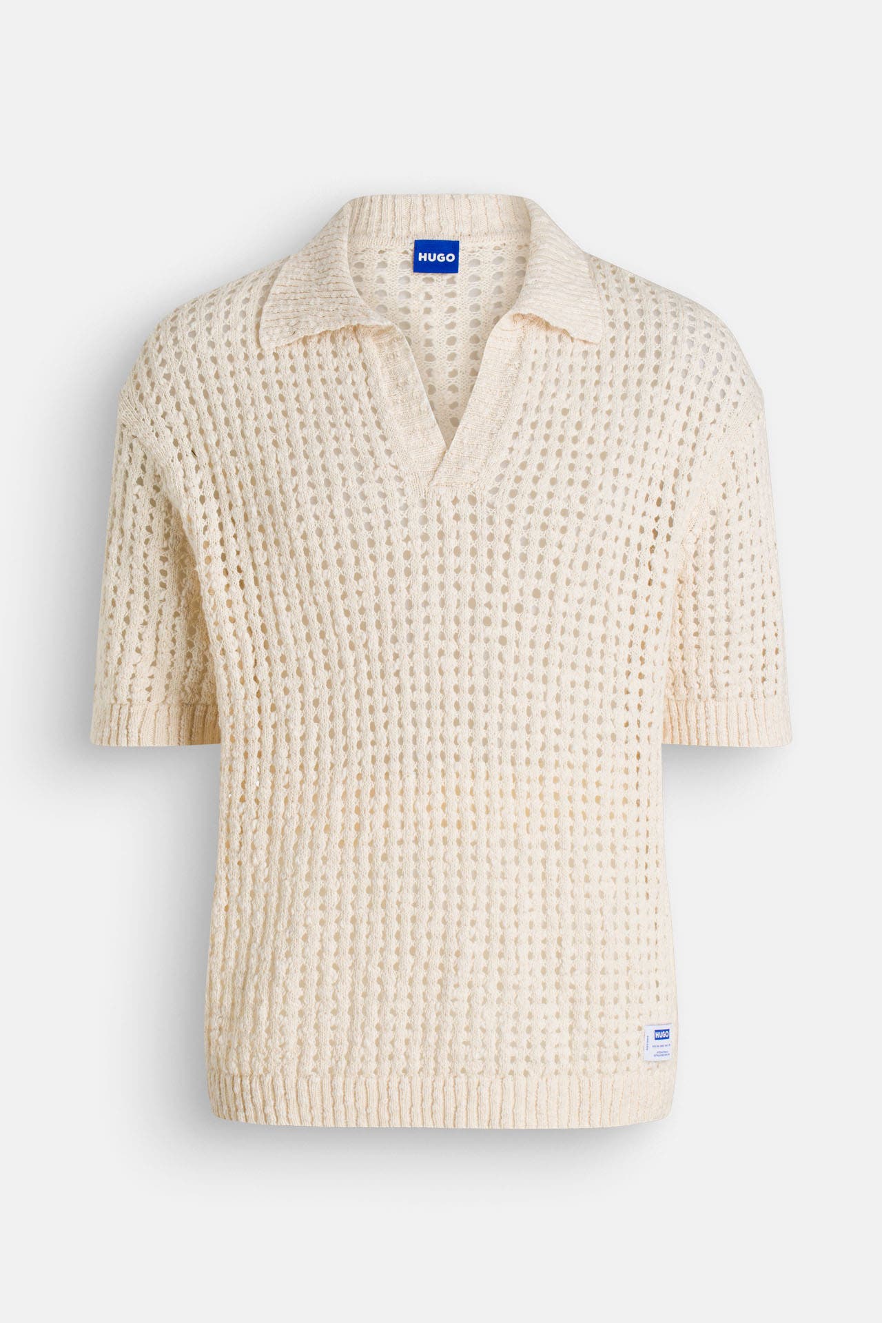 HUGO BLUE Strickshirt 'Strallo' ecru, Bild 1