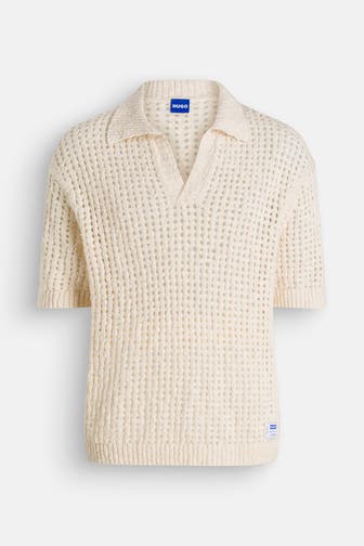 HUGO BLUE Strickshirt 'Strallo' ecru