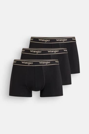 WRANGLER 3er-Pack Boxer Trunks 'Odwin' schwarz