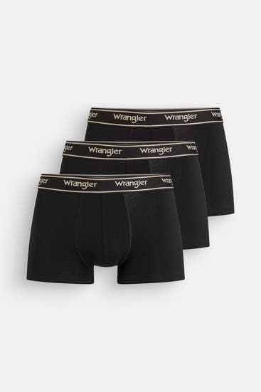 WRANGLER - 3er-Pack Boxer Trunks 'Odwin' schwarz