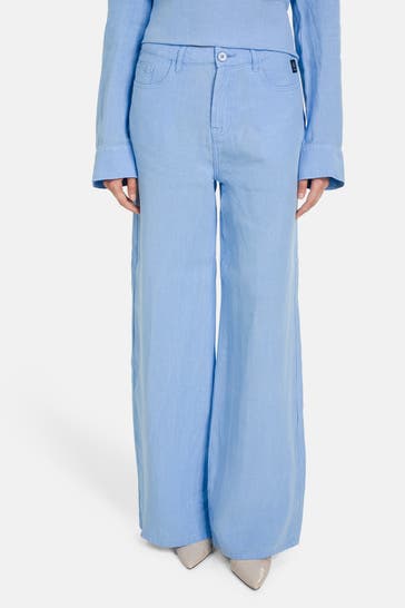 ELIAS RUMELIS Leinenhose blau