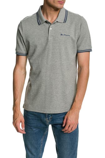 BEN SHERMAN Polo-Shirt hellgrau