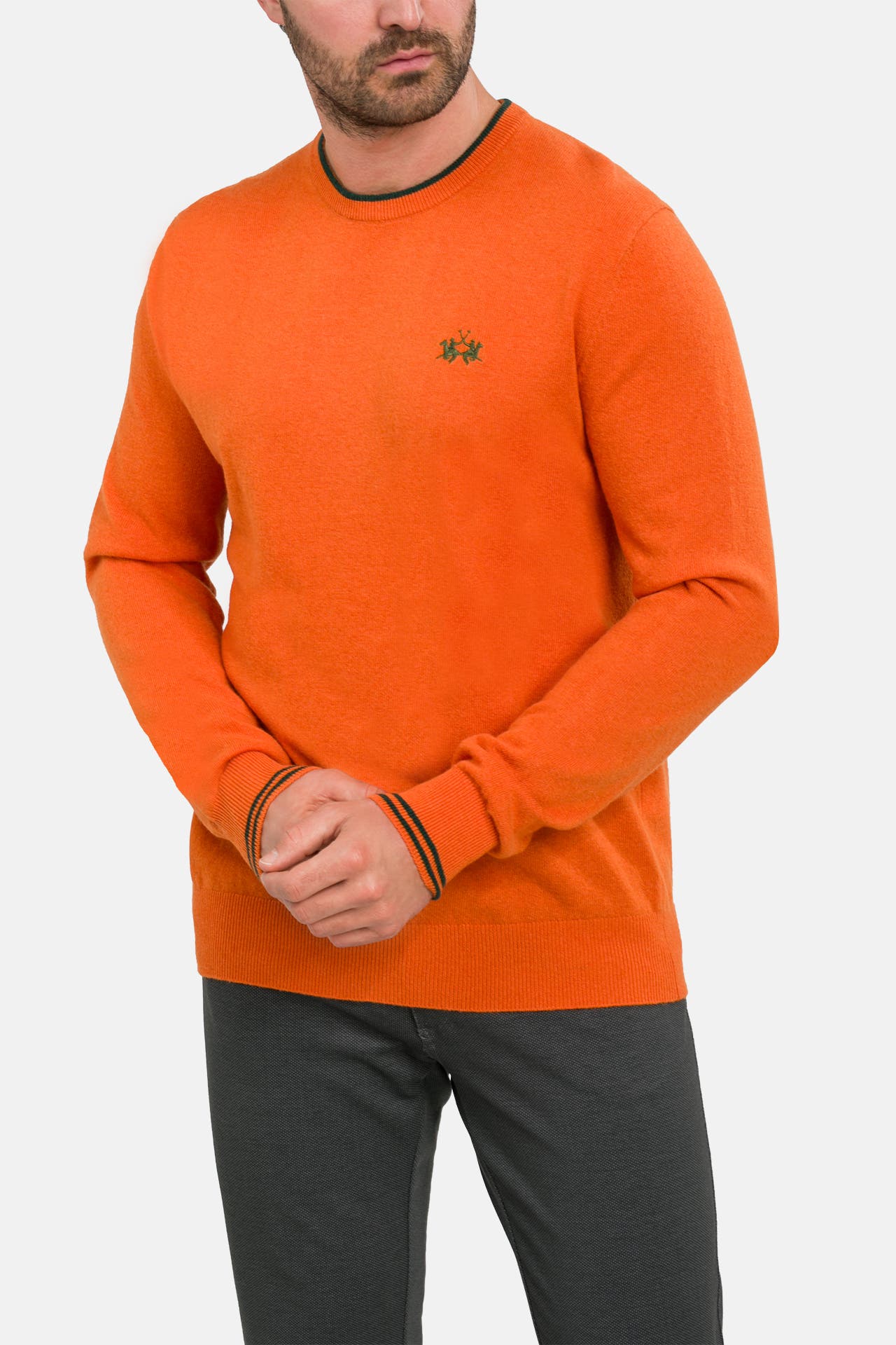 LA MARTINA Wollmix-Pullover 'Tiger's Eye' orange, Bild 1