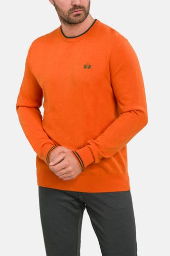 LA MARTINA Wollmix-Pullover 'Tiger's Eye' orange
