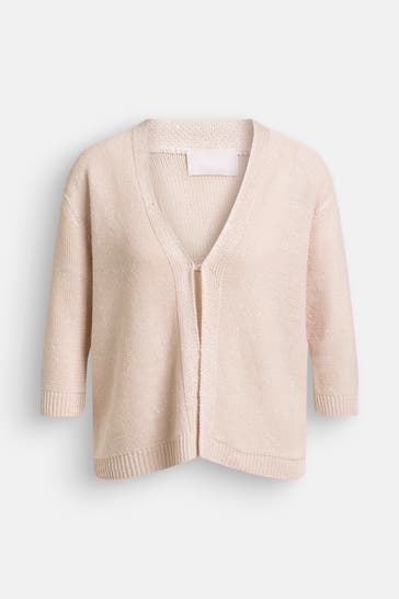 HEMISPHERE Leinen-Strickjacke beige