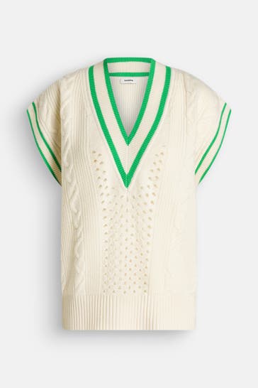 SANDRO Wollmix-Pullunder zweifarbig