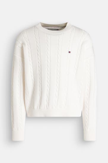 TOMMY HILFIGER Strickpullover weiß