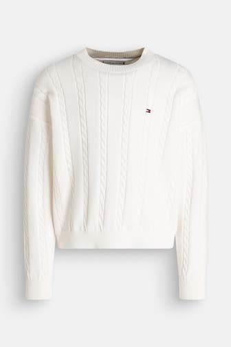 TOMMY HILFIGER Strickpullover weiß