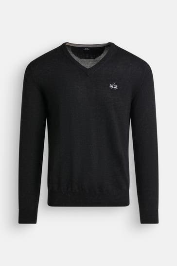 LA MARTINA Wollmix-Pullover schwarz