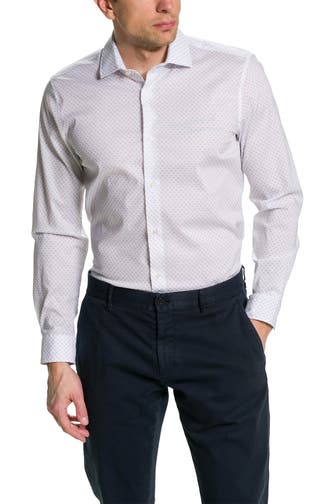 STRELLSON Casual-Hemd 'Stan' weiß gemustert