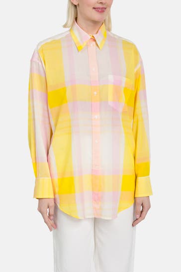 GANT Bluse gelb kariert