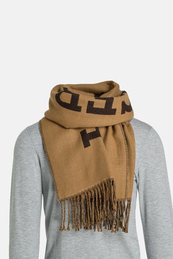 TOMMY HILFIGER Wollschal 'Monotype' camel