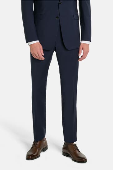 STRELLSON 'Mercer' dark blue wool-blend modular trousers