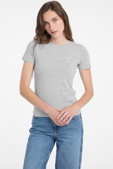 GUESS T-Shirt hellgrau meliert