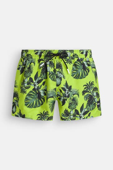 BOSS Badeshorts 'Salmon' grün gemustert