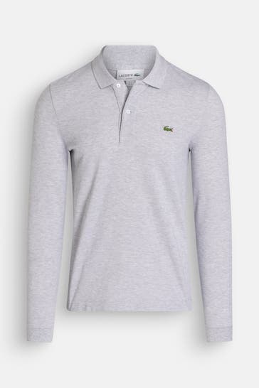 LACOSTE Polo-Longsleeve hellgrau