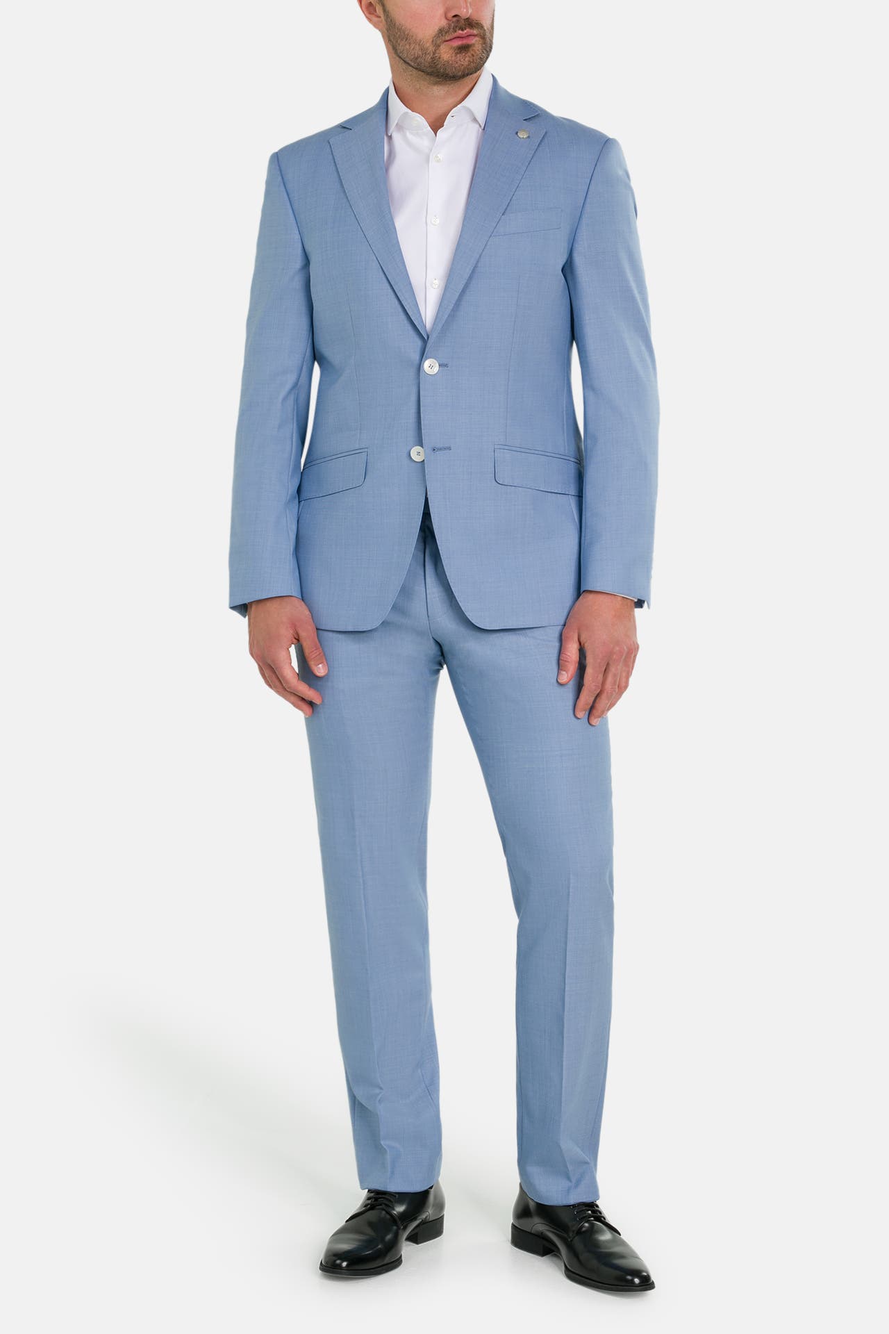 HECHTER Paris Wollmix-Anzug azurblau Modern Fit, Bild 1