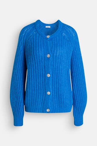 RIANI Wollmix-Strickjacke blau
