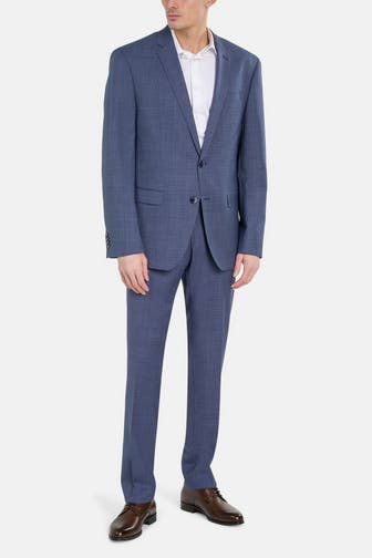 HECHTER Paris Wollmix-Anzug dunkelblau kariert