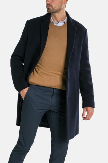 TOMMY HILFIGER Wollmix-Mantel nachtblau