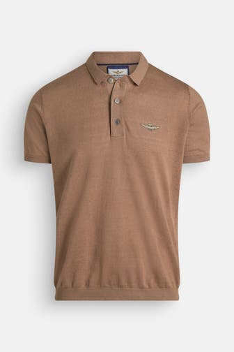 AERONAUTICA MILITARE Leinen-Polo braun