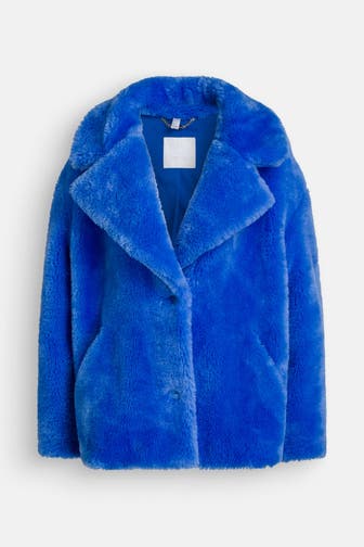 SPORTALM Kunstfellmantel blau