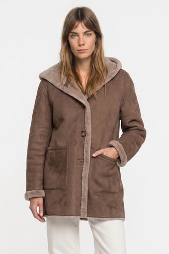 FUCHS SCHMITT Kunstfellmantel taupe