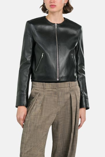 BOSS Lederjacke 'Sadenita' schwarz