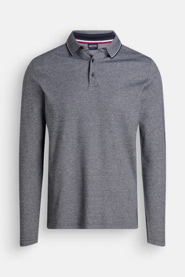 HECHTER Paris Polo-Longsleeve 'Easy Go' dunkelblau