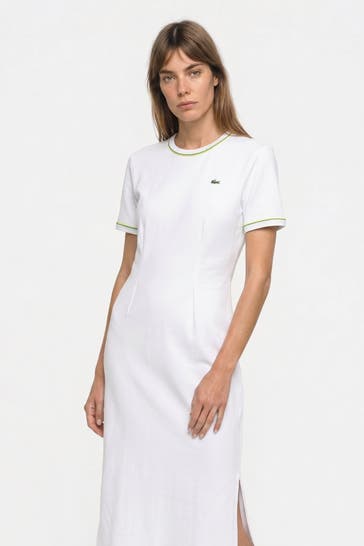 LACOSTE Jersey-Kleid weiß