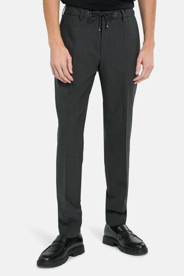 BOSS Stoffhose 'Genius' dunkelgrau meliert