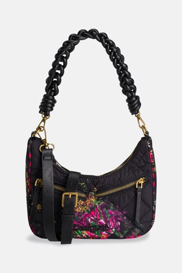 DESIGUAL - Schultertasche schwarz floral
